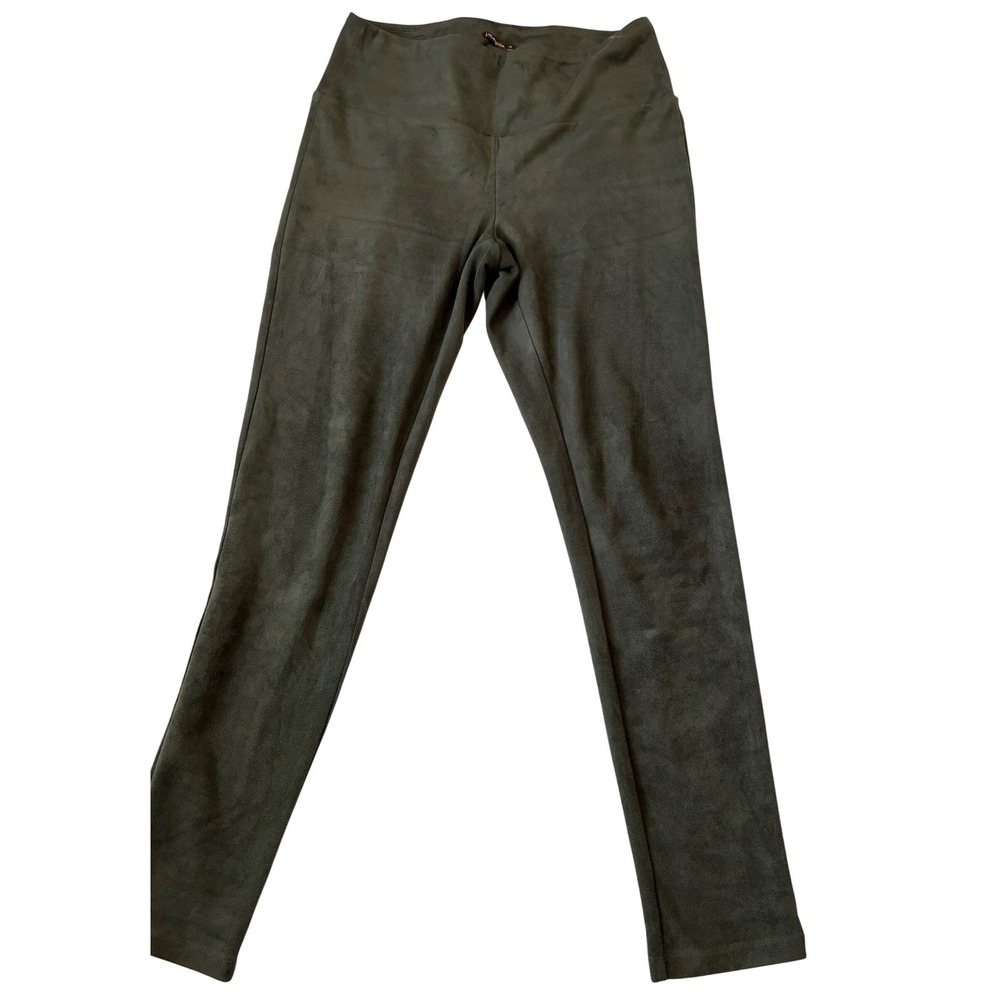 J.McLaughlin Leggings‎ Women Medium Green Faux Suede High Rise Slim Preppy Pants
